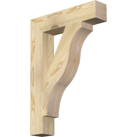 Ekena Millwork Funston Block Rough Sawn Bracket, Douglas Fir, 4"W x 20"D x 28"H BKT04X20X28FST05RDF